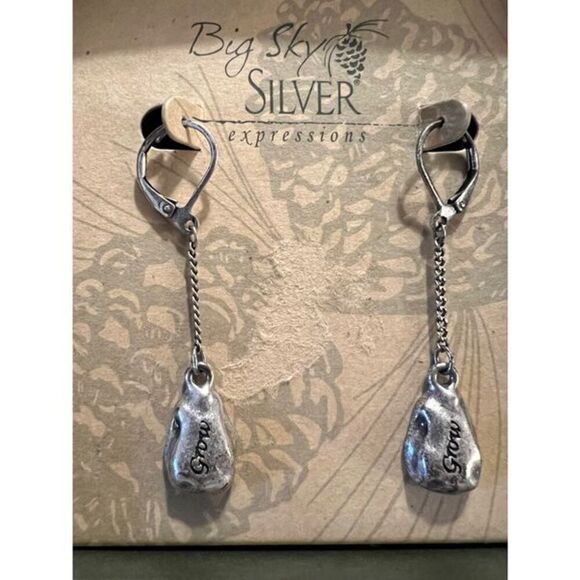 ☑️ Big Sky Silver Earrings - New in Box - Drop Style - 2 Inches - Picture 7 of 9
